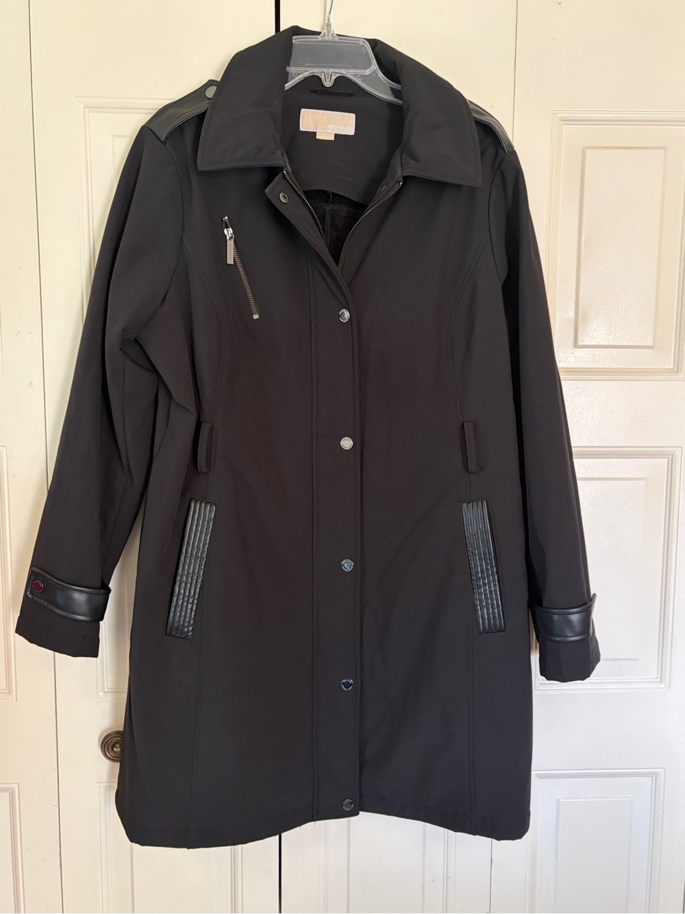 Michael Kors Women’s Black Preppy Minimalist Officecore Trench Coat XL Capsule
